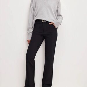 Good American Soft Ponte Straight Black Tailored Dress Pants